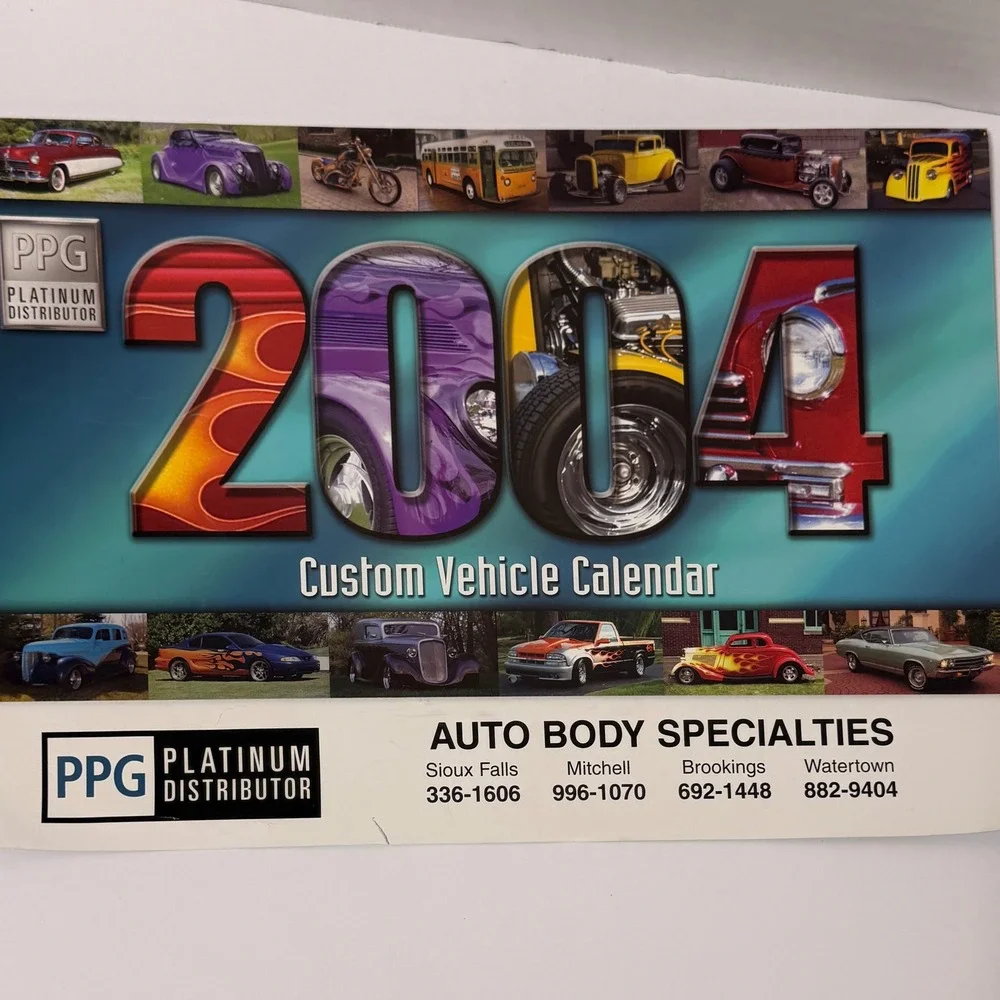 Vintage 2004 PPG Custom Vehicle Calendar Hot Rods Classic Cars Auto Body *